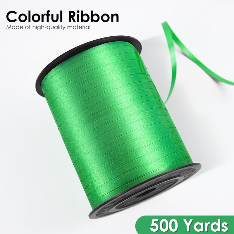 VISPAD Dark Green Curling Ribbon - 500 Yard, Curly, Thin 3/16" Gift Ribbon for Wrapping, Balloons & Floristry - Image 2